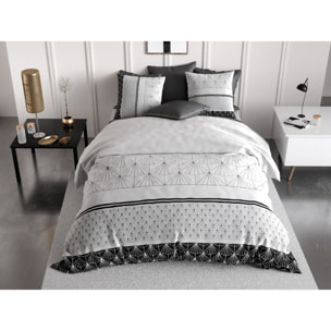 Parure housse de couette coton noir