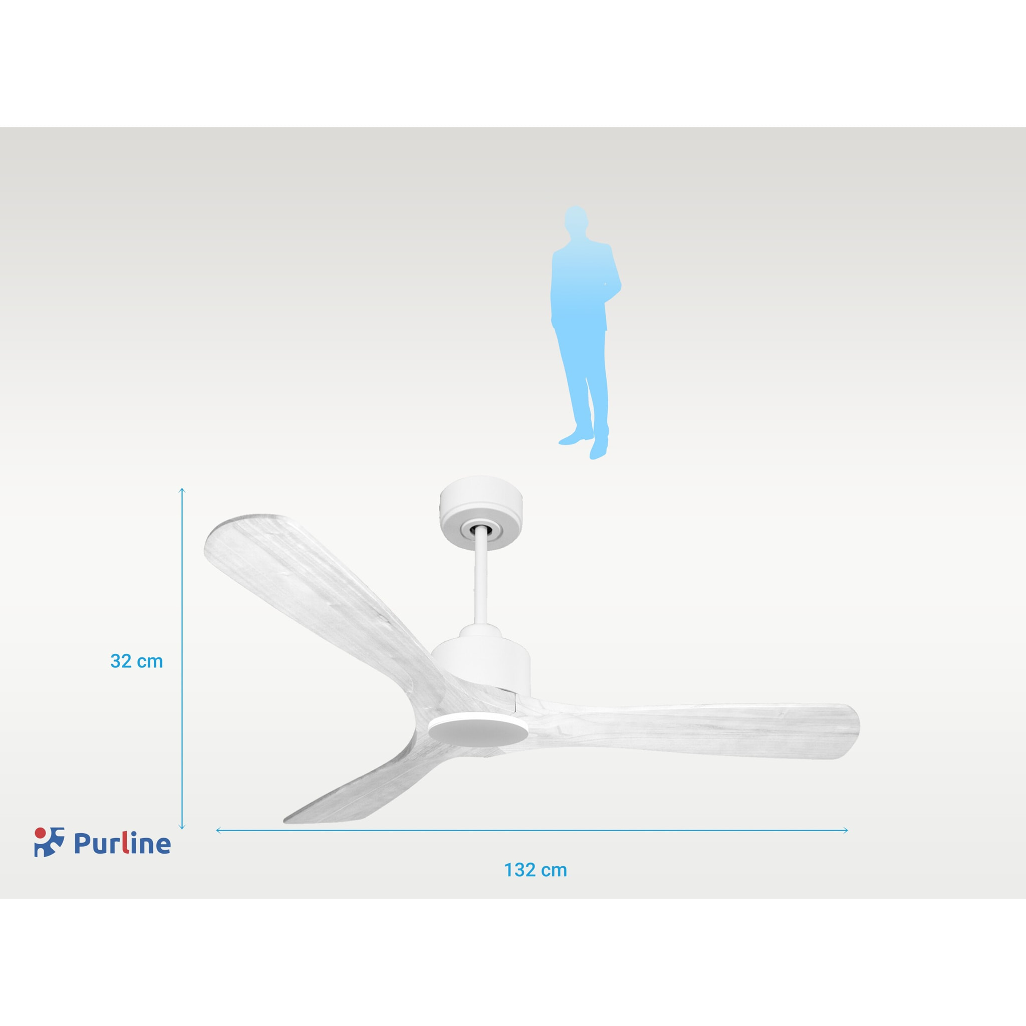 Ventilador de techo Wifi Motor DC Mando a Distancia Hypersilence Memoria NusaD132C0364892 PURLINE