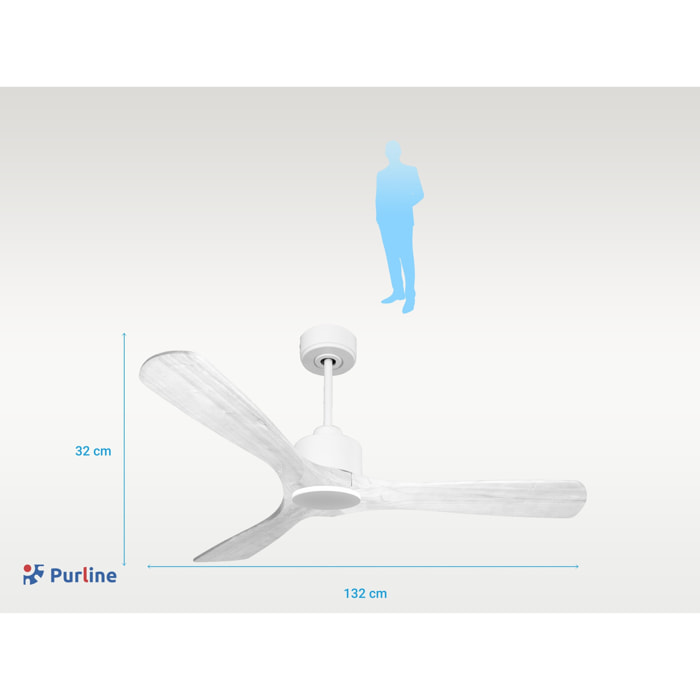 Ventilador de techo Wifi Motor DC Mando a Distancia Hypersilence Memoria NusaD132C0364892 PURLINE