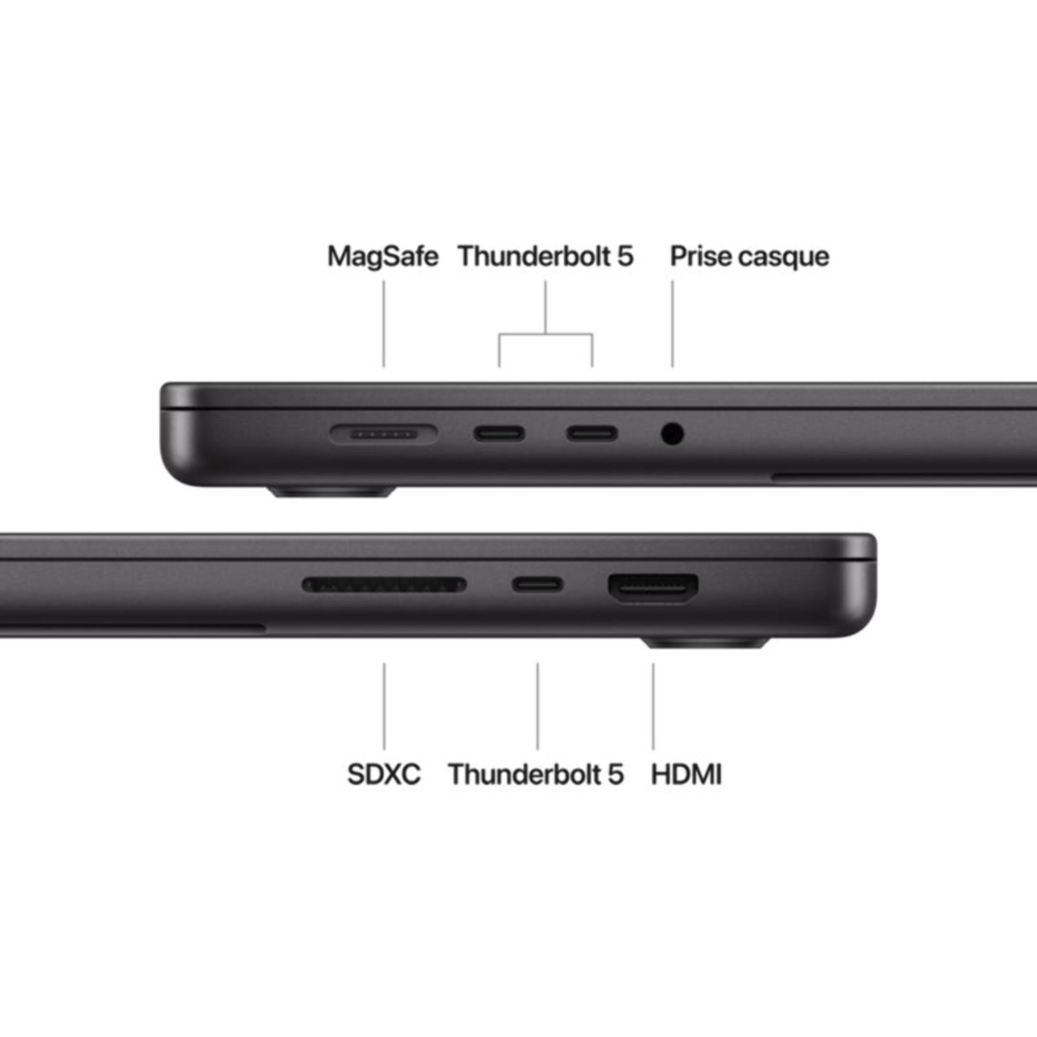 Ordinateur Apple MACBOOK Pro 16" Puce M4 Max CPU 16 / GPU 40 coeurs Mémoire RAM 48Go Stockage 1To SSD XDR Noir sidéral