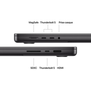 Ordinateur Apple MACBOOK Pro 16" Puce M4 Max CPU 16 / GPU 40 coeurs Mémoire RAM 48Go Stockage 1To SSD XDR Noir sidéral