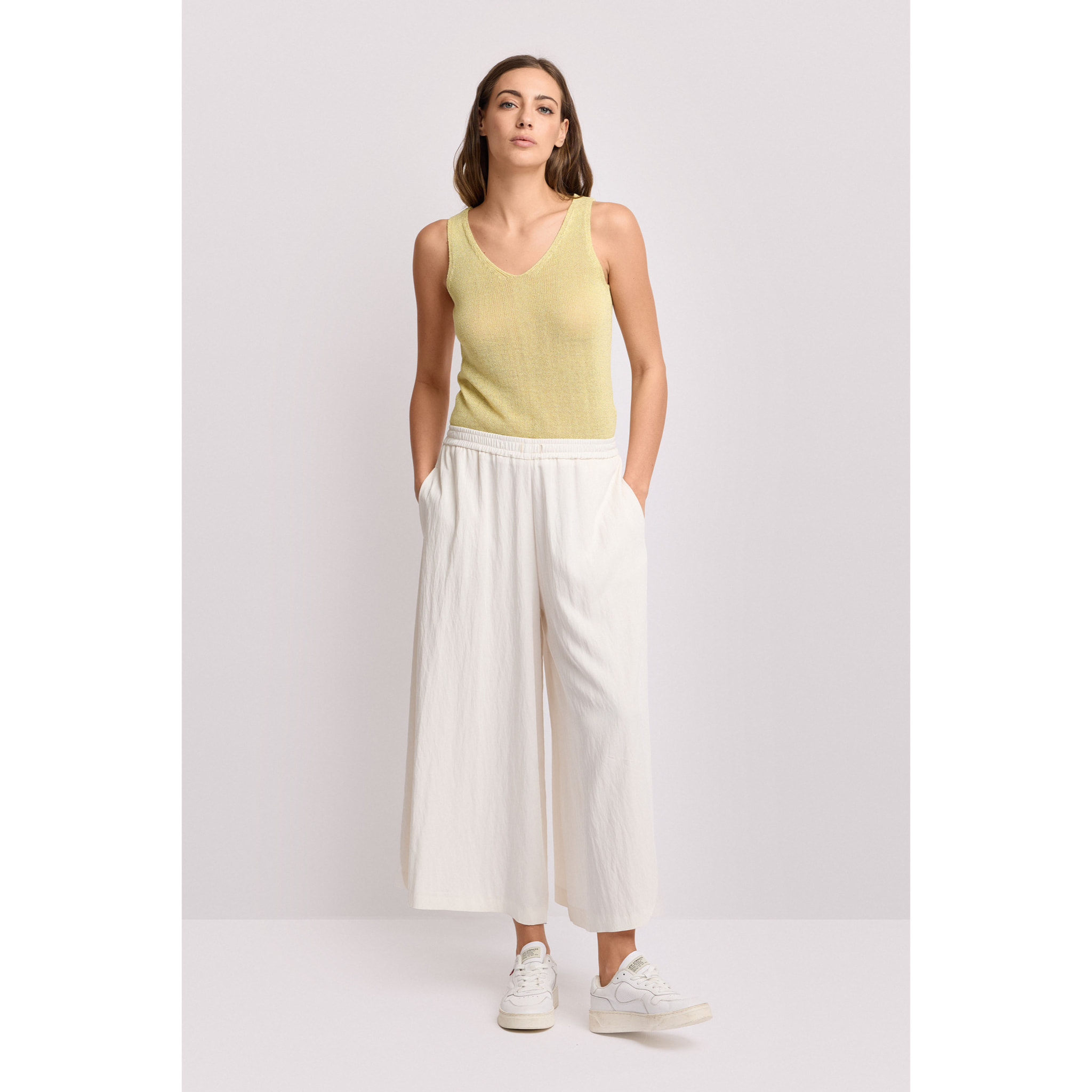 Kocca - Pantaloni ampi con vita elasticizzata Donna, Tinta unita