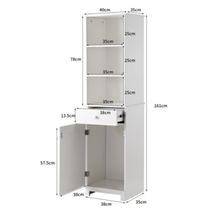 Mobile colonna per bagno 38x34x161 bianco - Aloe