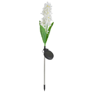 Balise d'extérieur solaire Fleur H75cm blanc