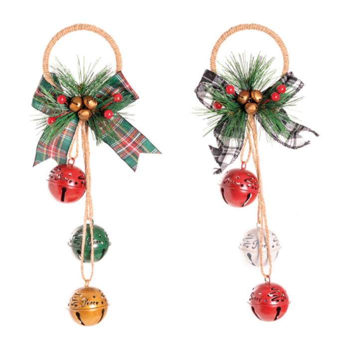 Ghirlanda Porta Natalizia Decorativa Con Sonaglio Peace