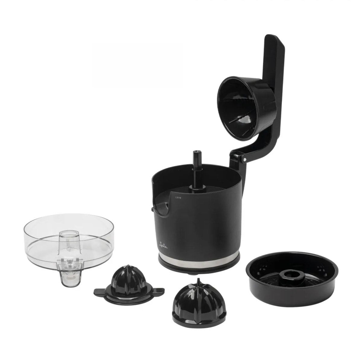 Exprimidor de naranjas eléctrico JATA JEEX1712 con brazo. Lleva 2 conos