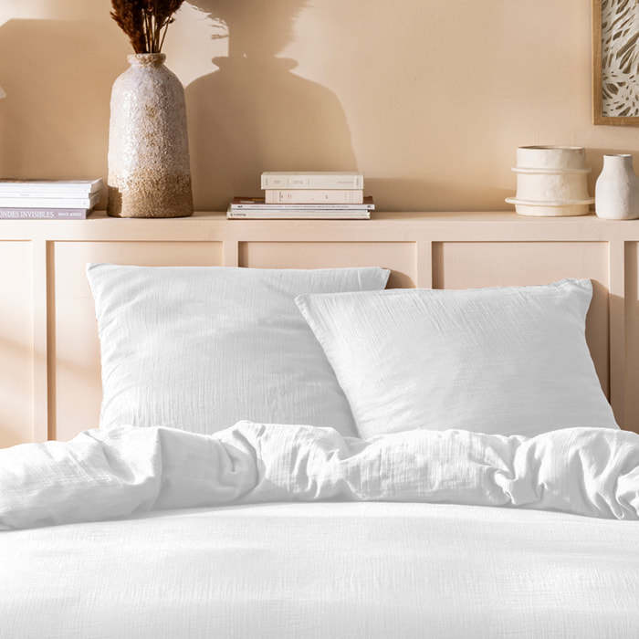 Housse de couette unie en coton, GAZE DE COTON