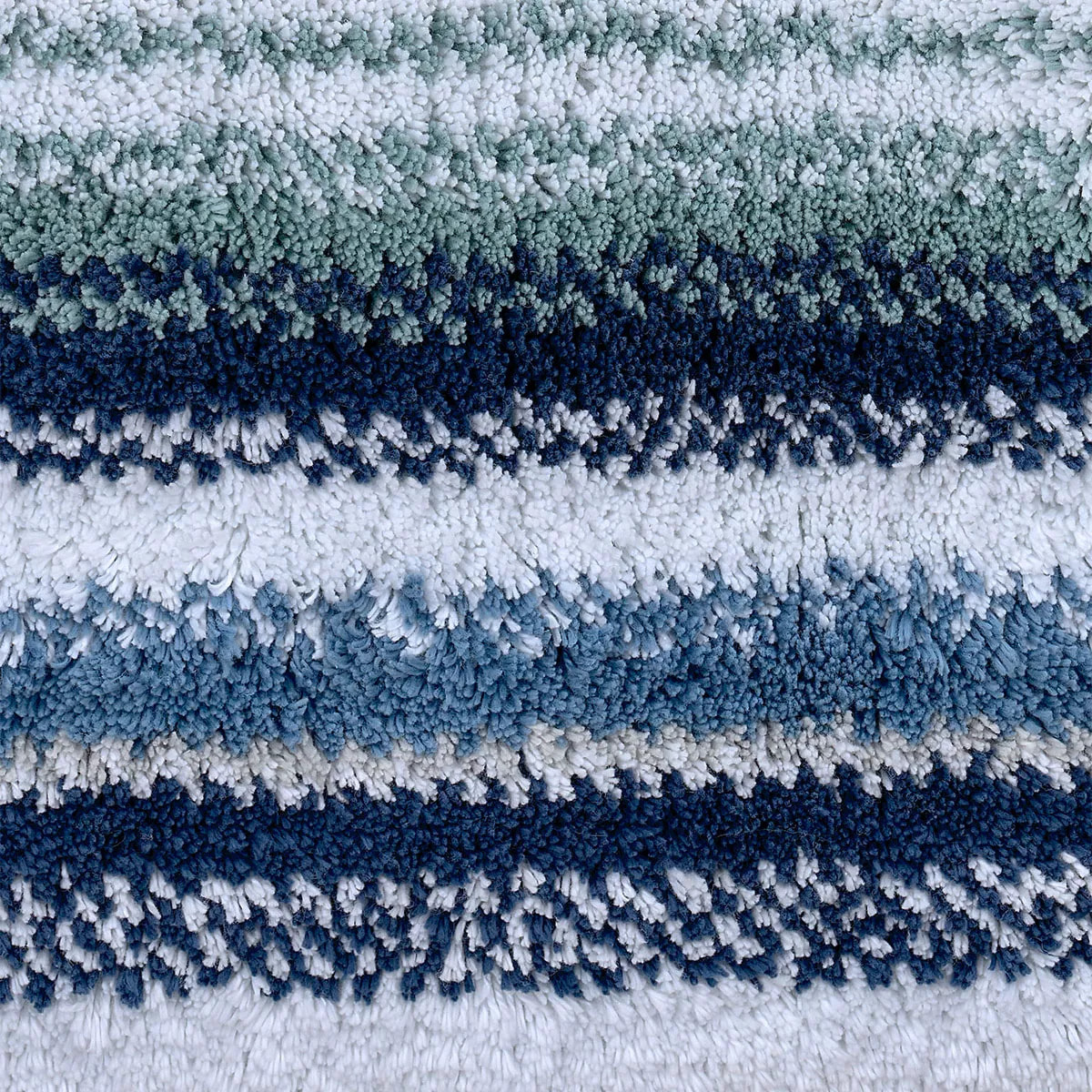 Tapis de bain pur coton 2000 g/m² rayé bleu Venice bleu