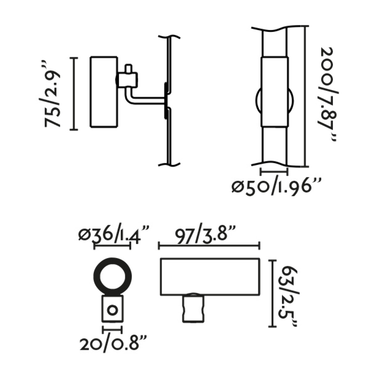 CLAP 630 Proiettore da alberonero 6W 3000K 38º