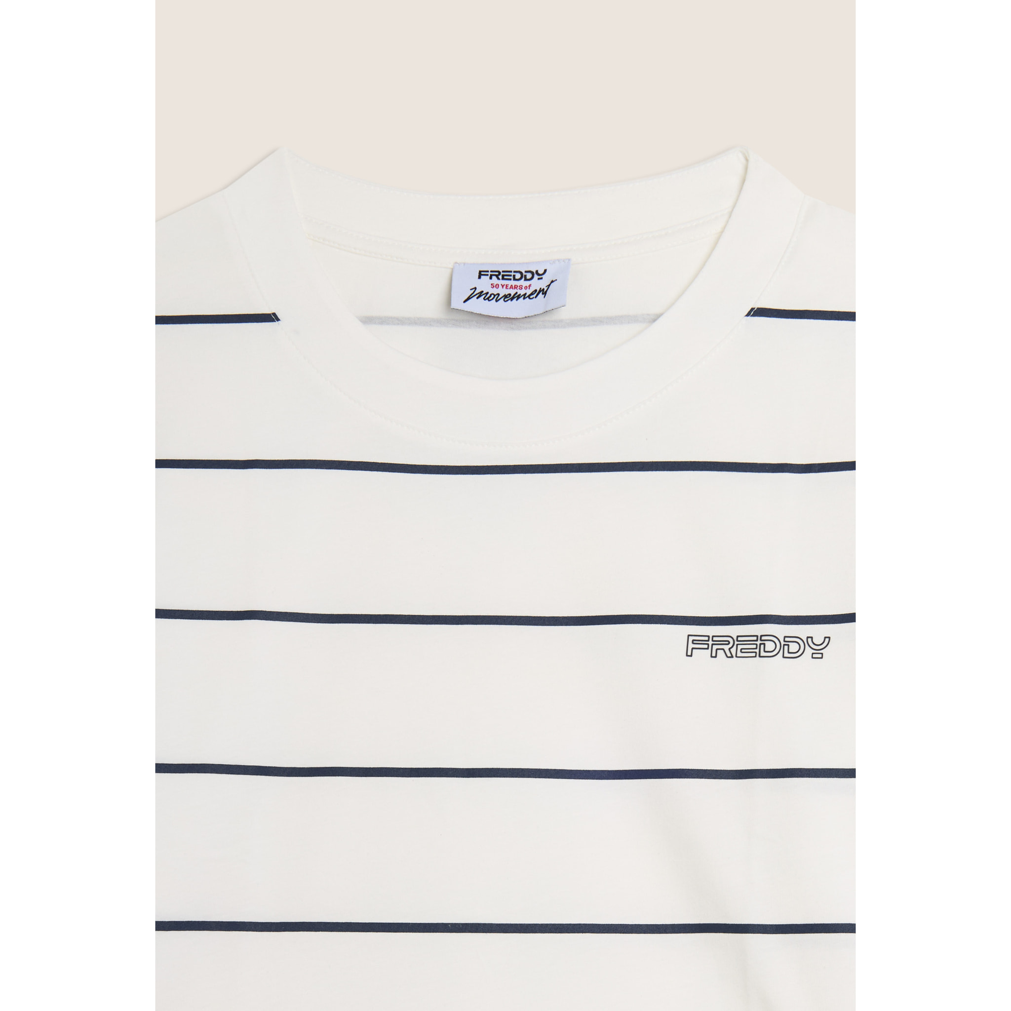 T-shirt Cropped con Maniche ampie e Fantasia a Righe