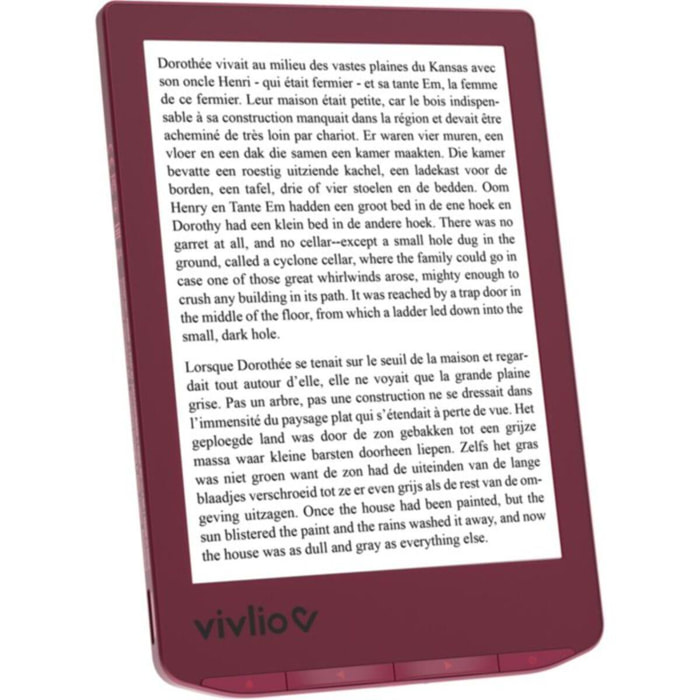 Liseuse eBook VIVLIO LIGHT Rouge