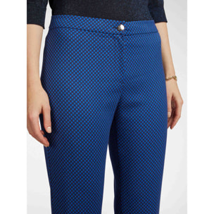 Elena Mirò - Pantaloni dritti in tessuto jacquard - Bluette