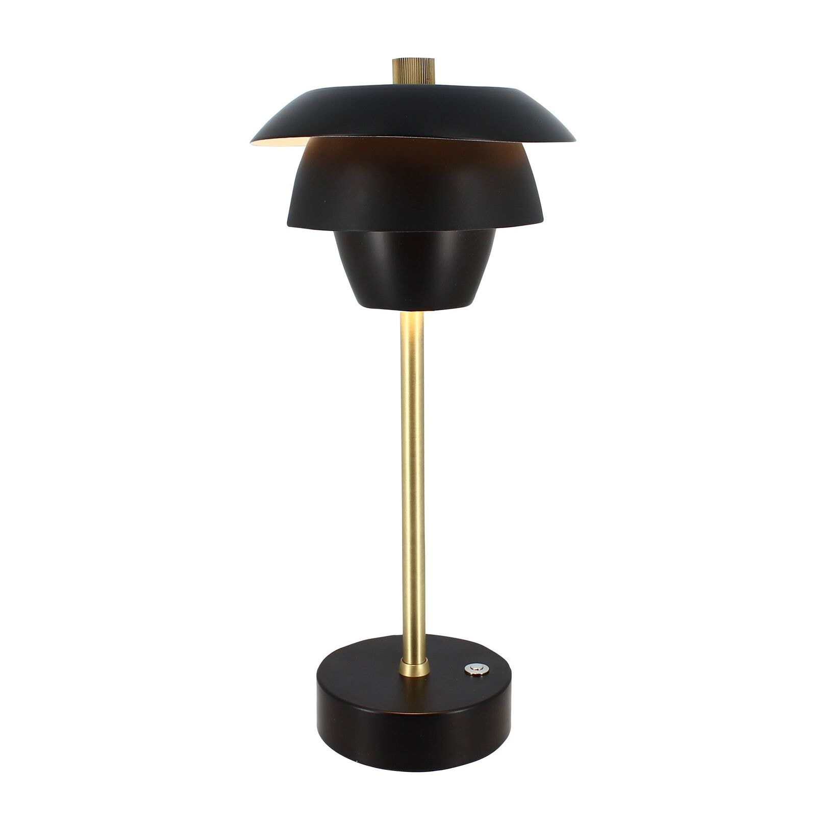 Lampe à poser rechargeable en métal noir et doré  MOXY