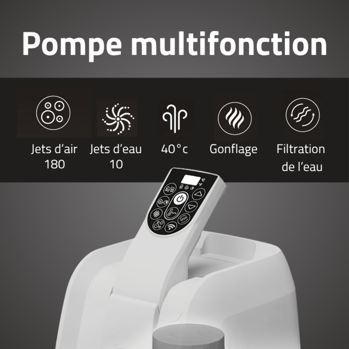 Bestway Spa gonflable rond Lay-Z-Spa Santorini HydroJet Pro 5-7 personnes