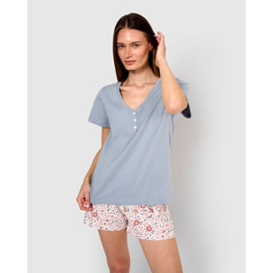Pijama corto algodón elora índigo