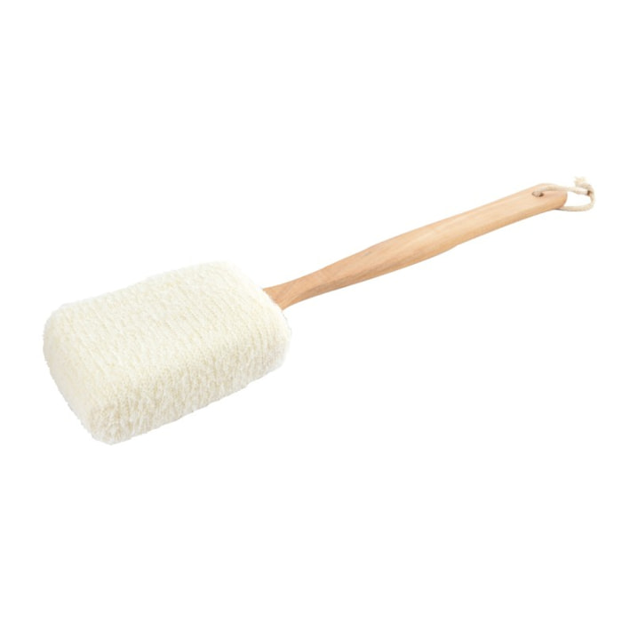 Brosse de bain en bois avec éponge exfoliante MSV