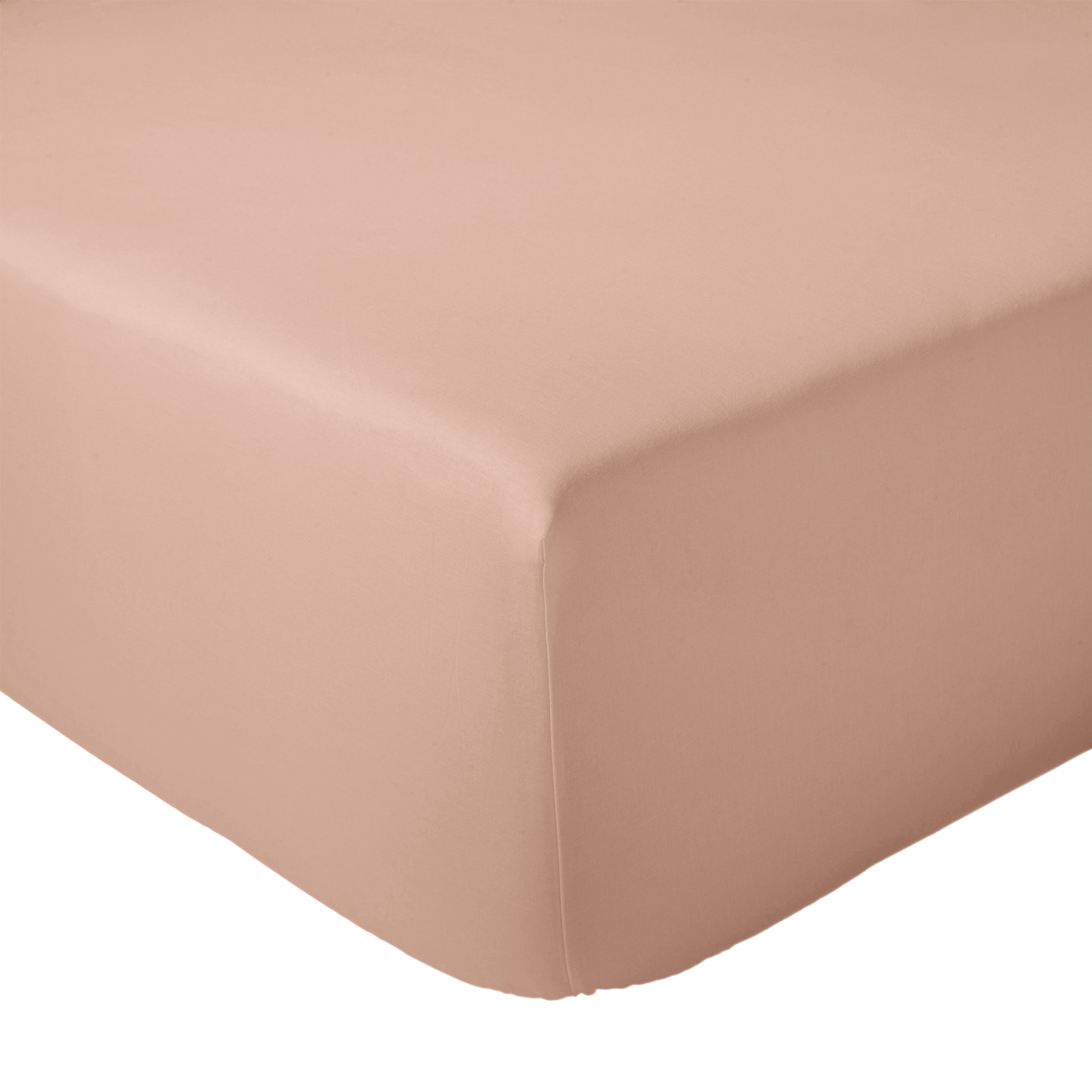 Drap-housse pour lit relevable percale de coton uni bonnet 30 cm - Pêche