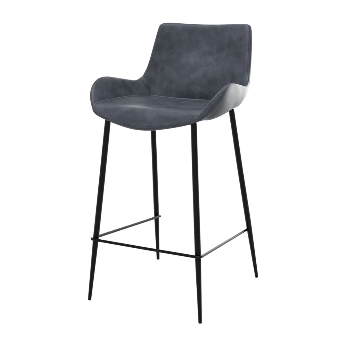 Lot de 2 chaises pour îlot central 65 cm en synthétique gris/noir - Pirata