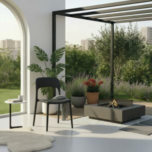 Set 4 Sedie Da Giardino In Polipropilene Impilabili Leggere E Resistenti Ideali Per Esterni Terrazze Giardini Bar Dehors Ristoranti Nero