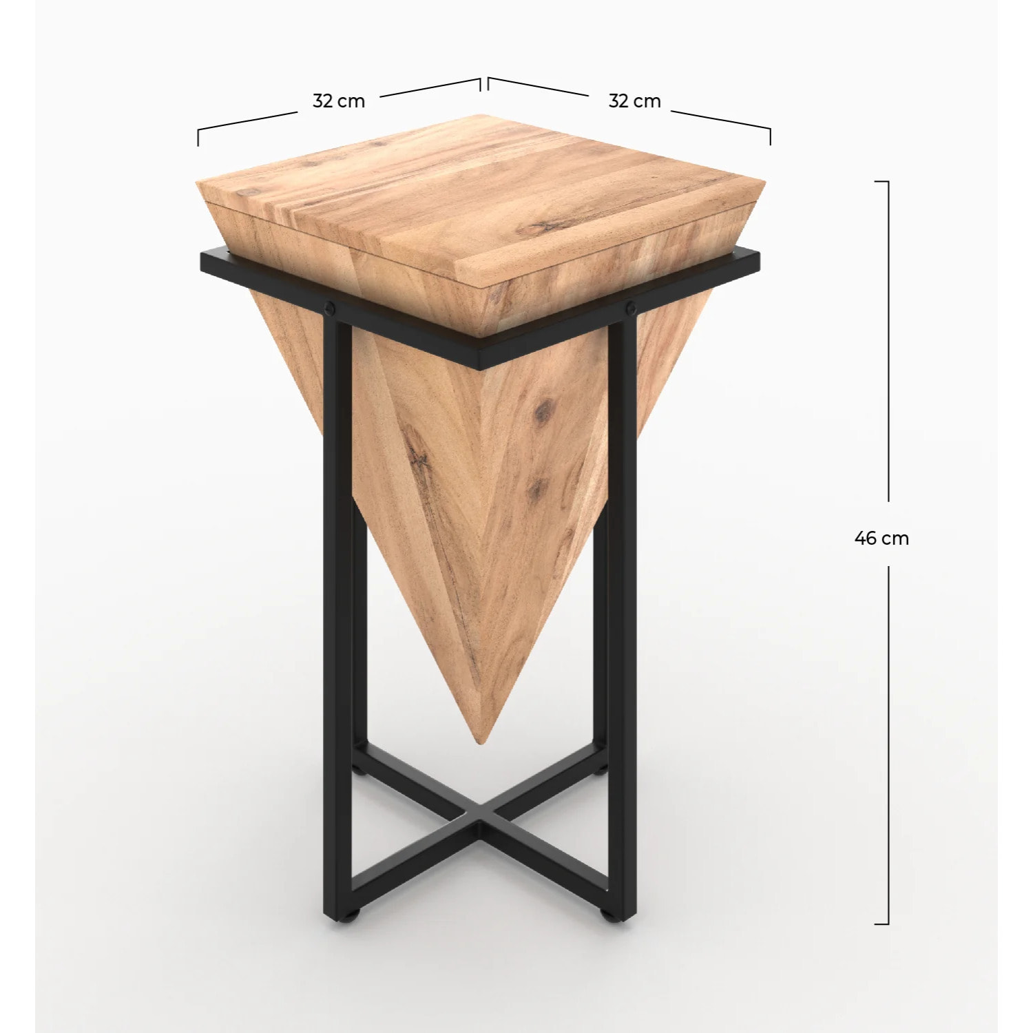 Petite sellette en bois d'acacia et métal - Shanghai