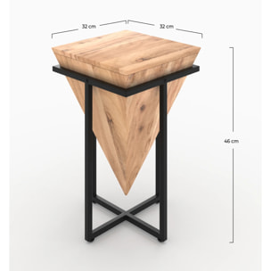 Petite sellette en bois d'acacia et métal - Shanghai