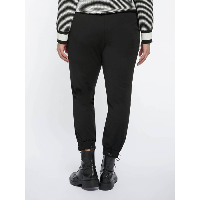 Fiorella Rubino - Pantaloni joggers in tessuto scuba crêpe - Nero