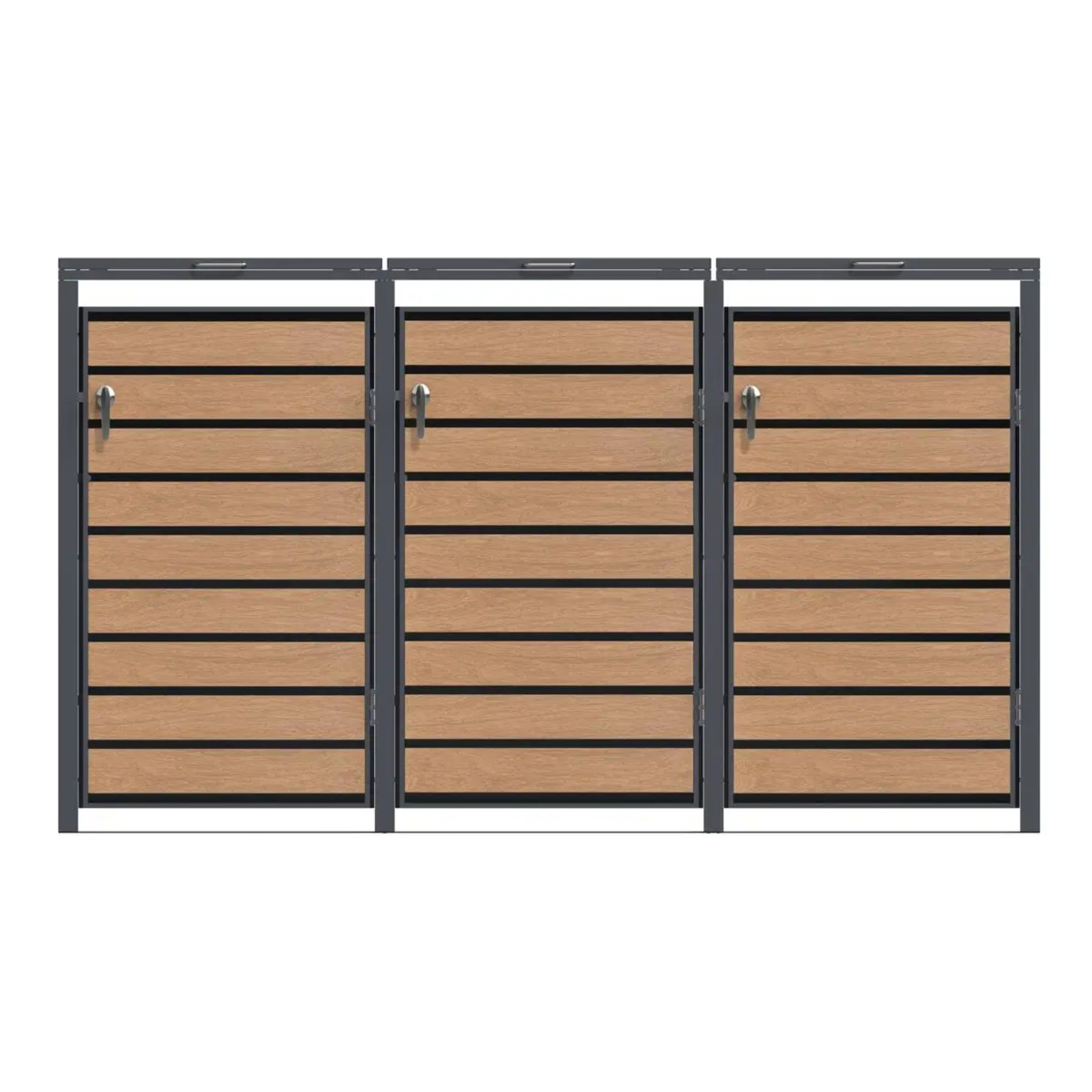 Abri cache poubelle triple - 3 x 240L - anthracite