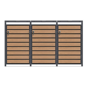Abri cache poubelle triple - 3 x 240L - anthracite