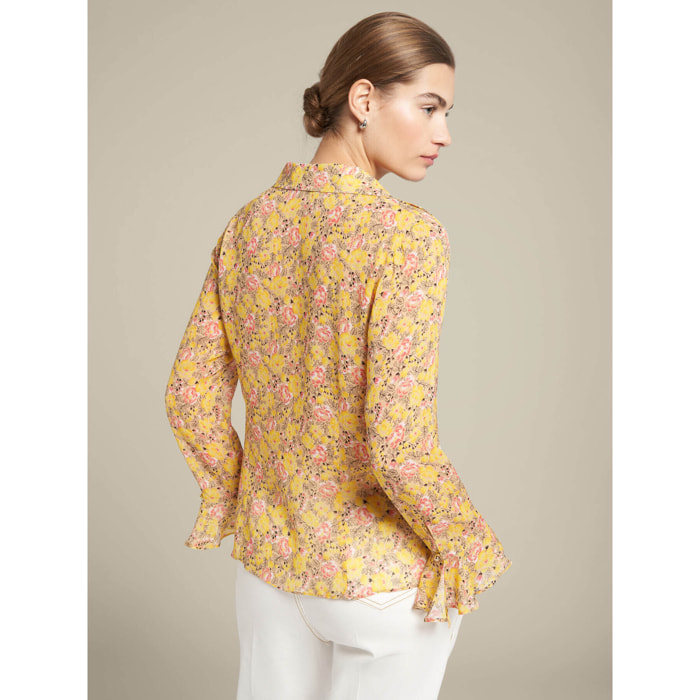 Elena Mirò - Camisa estampada de viscosa ecológica - Amarillo