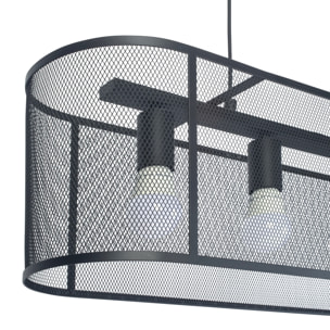 FORLIGHT Colgante Interior LED Numan E27 15W Negro para Comedor, Sala de Estar