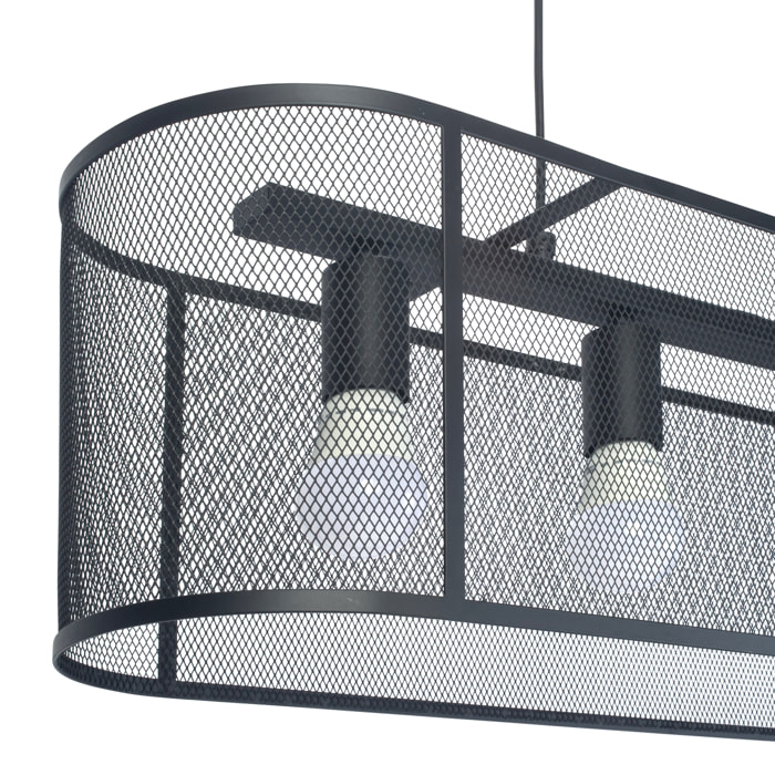 FORLIGHT Colgante Interior LED Numan E27 15W Negro para Comedor, Sala de Estar