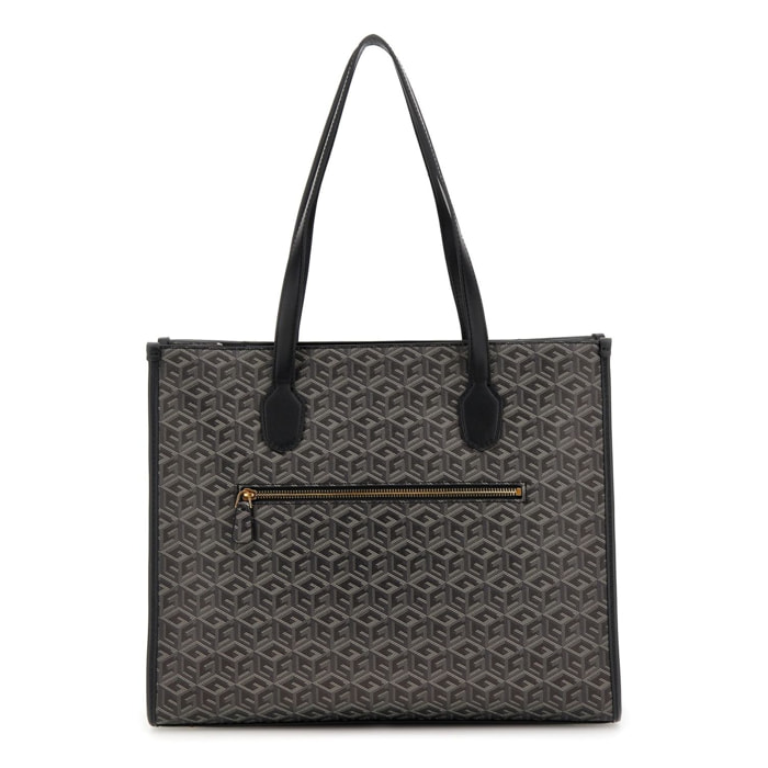 Bolso shopper Silvana - estampado - logo estampado - negro y rojo