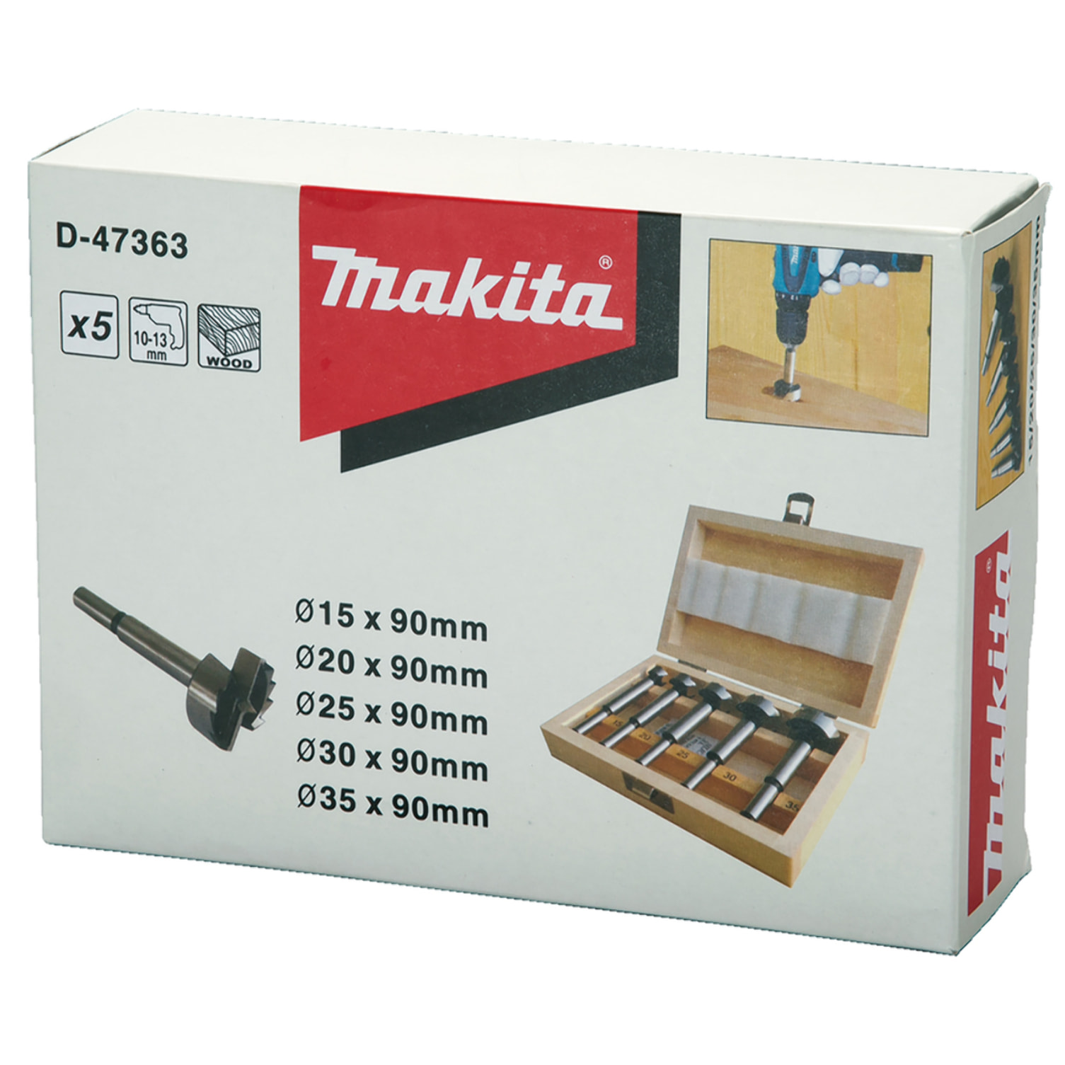 Coffret 5 forets bois Forstner - MAKITA - D-47363