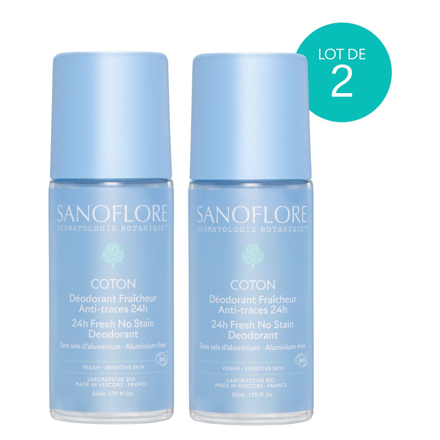 24h Coton - Déo Roll-On  2x50 ml