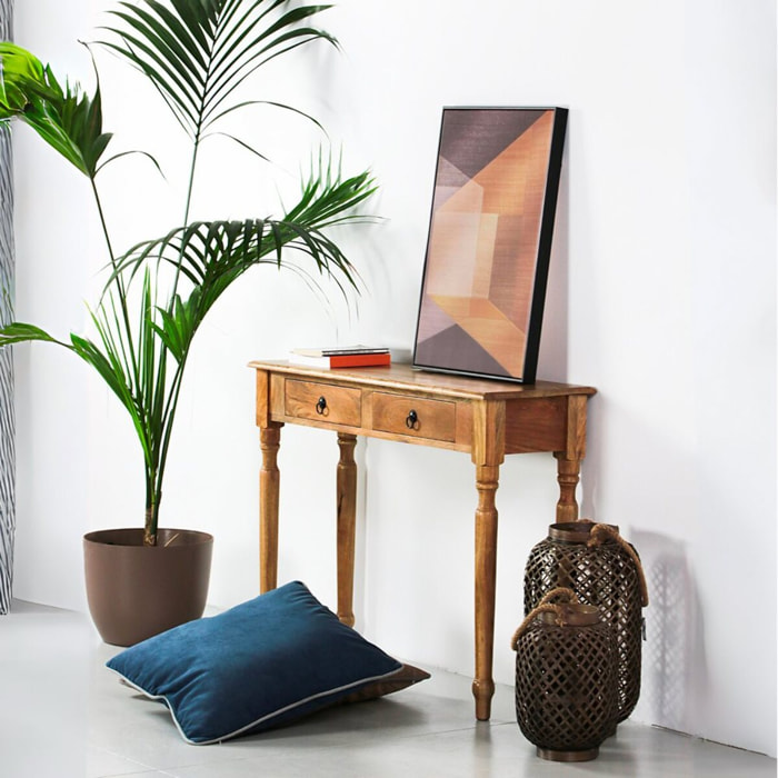 Consolle in legno di mango con finitura naturale 110x35x72 cm