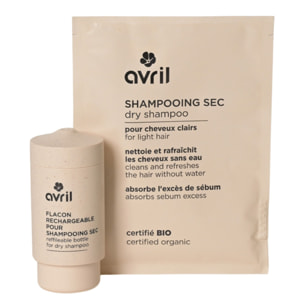 Shampooing sec en poudre pour cheveux clairs 30g certifié bio - Shampooing sec en poudre pour cheveux clairs