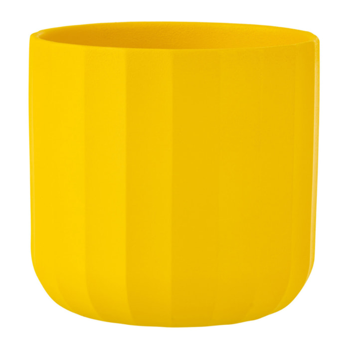 J-Line cache-pot Summer - céramique - jaune - large - 2 pcs - Ø 18.5 cm