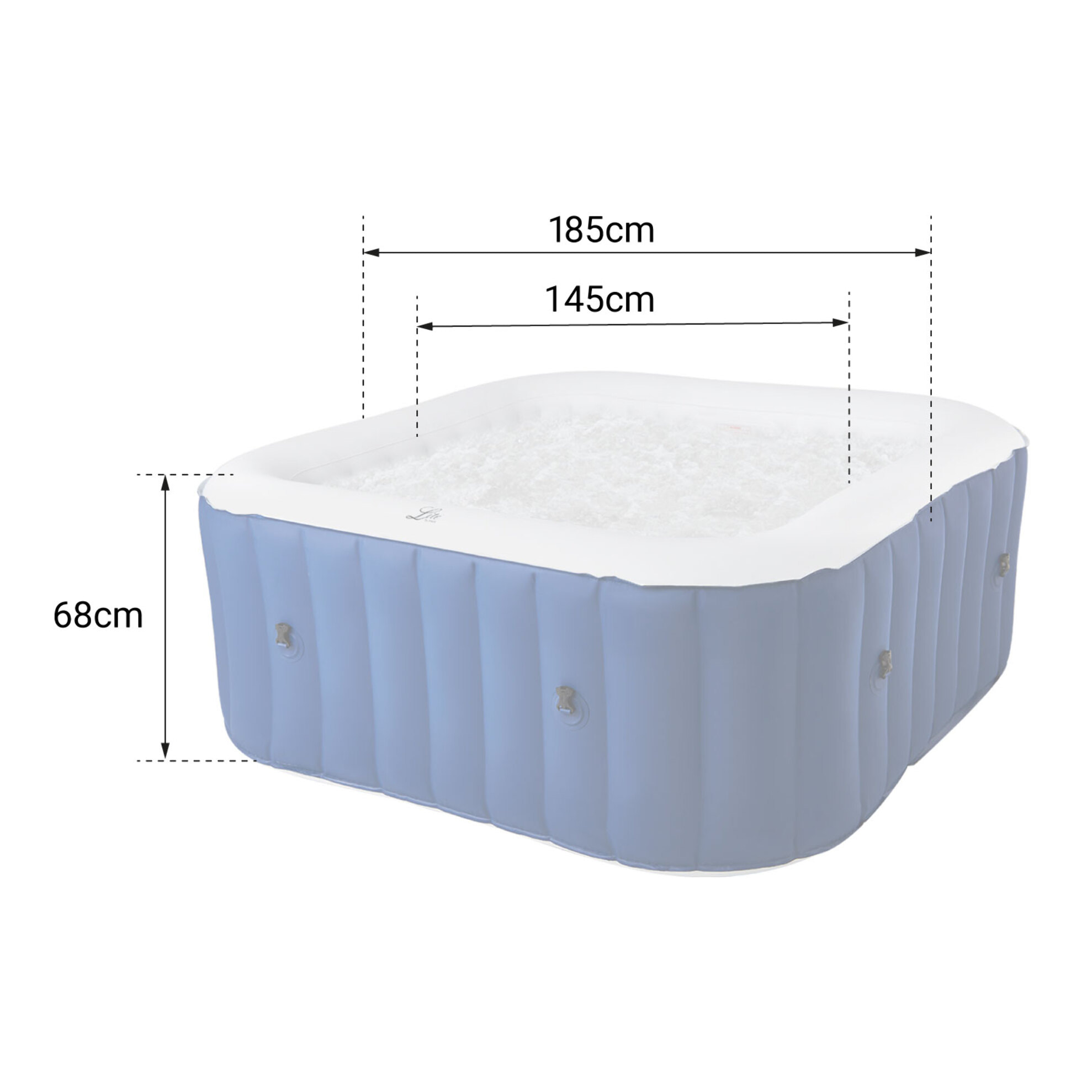 Spa gonflable carré 185cm LITE - 6 places