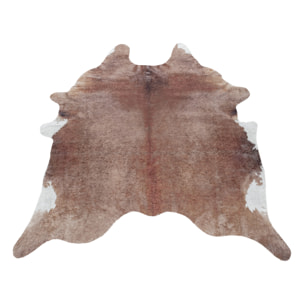 ETOSHA - Tapis imitation peau vache marron