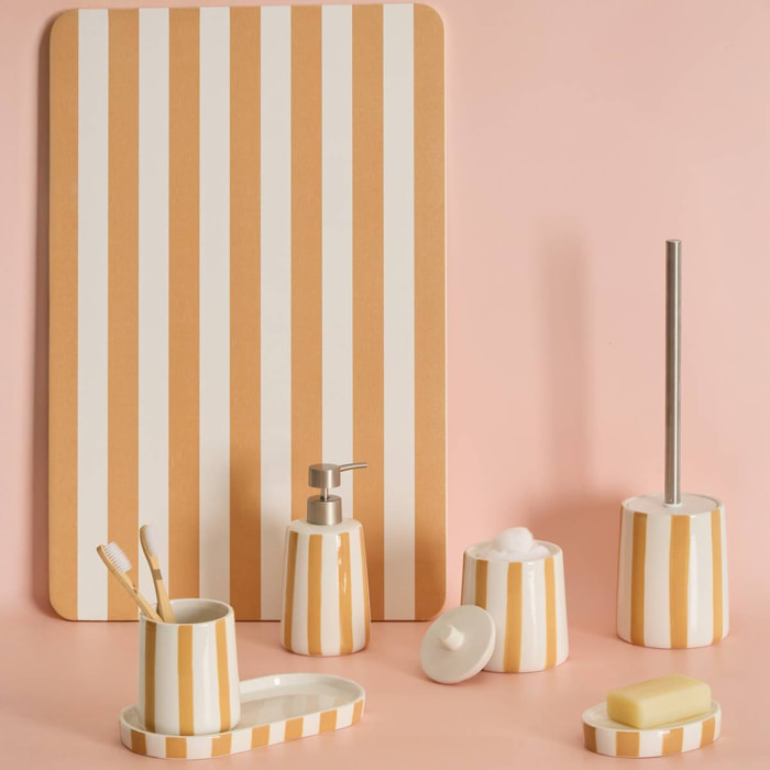Porte-savon Strio rayures orange blé H3cm