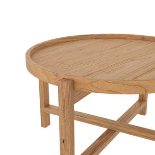 Table basse ronde en bois de teck recyclé D70 cm - Kouma