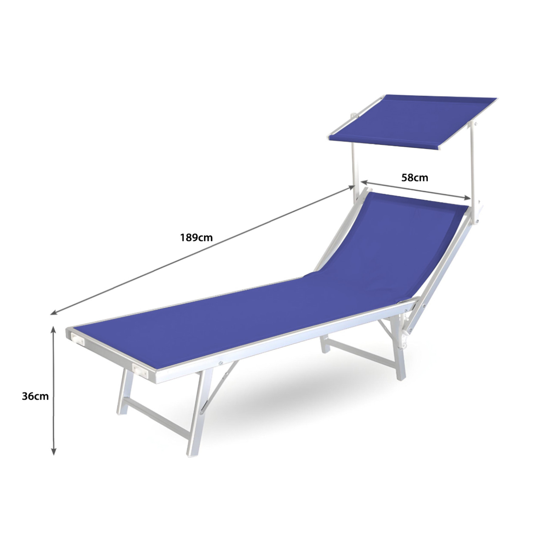 Lettino Spiaggia Piscina Schienale Regolabile Pieghevole Modello La Plata