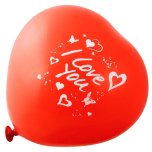 Lot de 5 ballons de baudruche cœur rouge avec inscription Fackelmann Nature