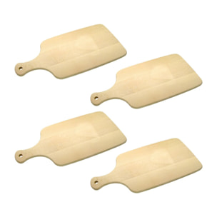 Ensemble de 4 Planches à découper en bois 38 x 18 cm Fackelmann Wood Edition