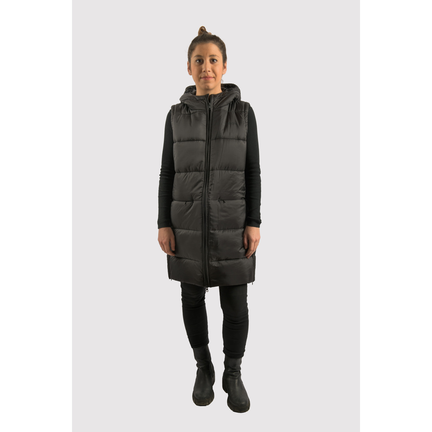 Chaleco Barcelona Long Vest marca ECOON - Negro