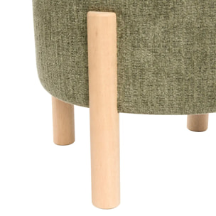 Tabouret Coffre Elki Vert Kaki 45,5x37x45,5 cm