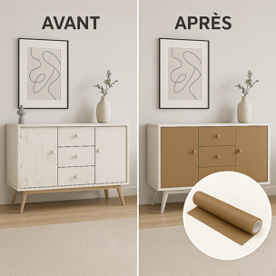 Rouleau adhésif décoratif Vinyle au Mètre - Cuivre - Sticker Lavable Imperméable Mur Cuisine Meubles