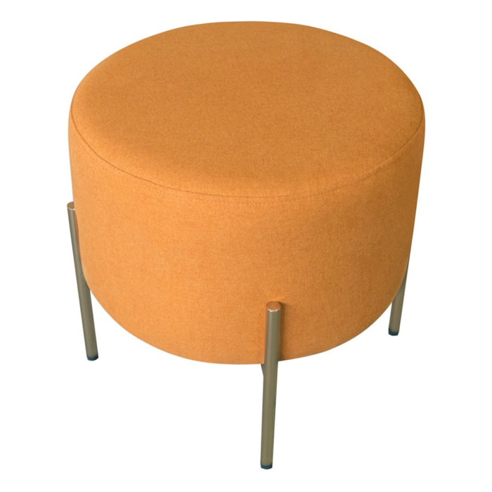 Pouff design tondo gambe placcato oro - Kate