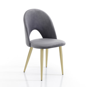 TOMASUCCI set 4 sedie NAIL GREY / GOLD