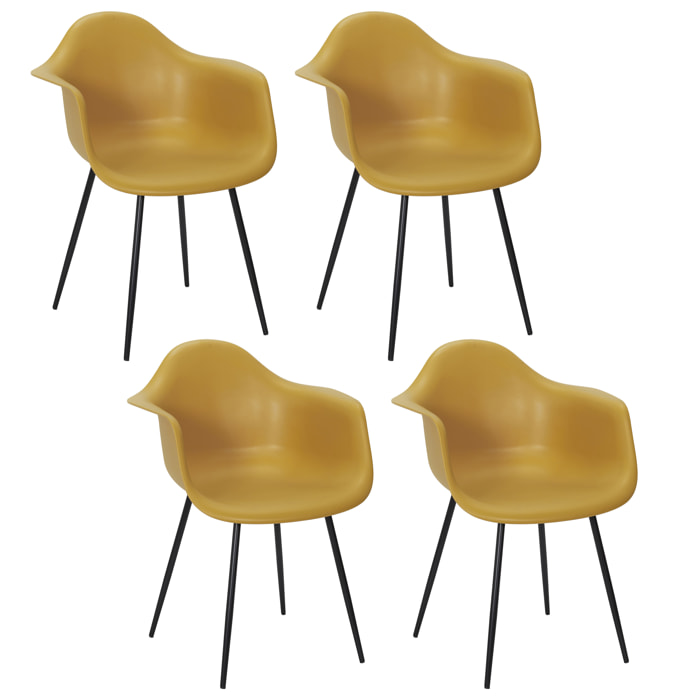 Fauteuil Gustav Jaune - Lot De 4